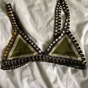 Kiini hand crochet bikini top. Size M